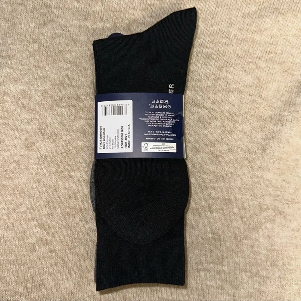 Tommy Hilfiger Shoe Size 7-12 4 Pack Men’s Dress Crew Cotton Blend Socks
